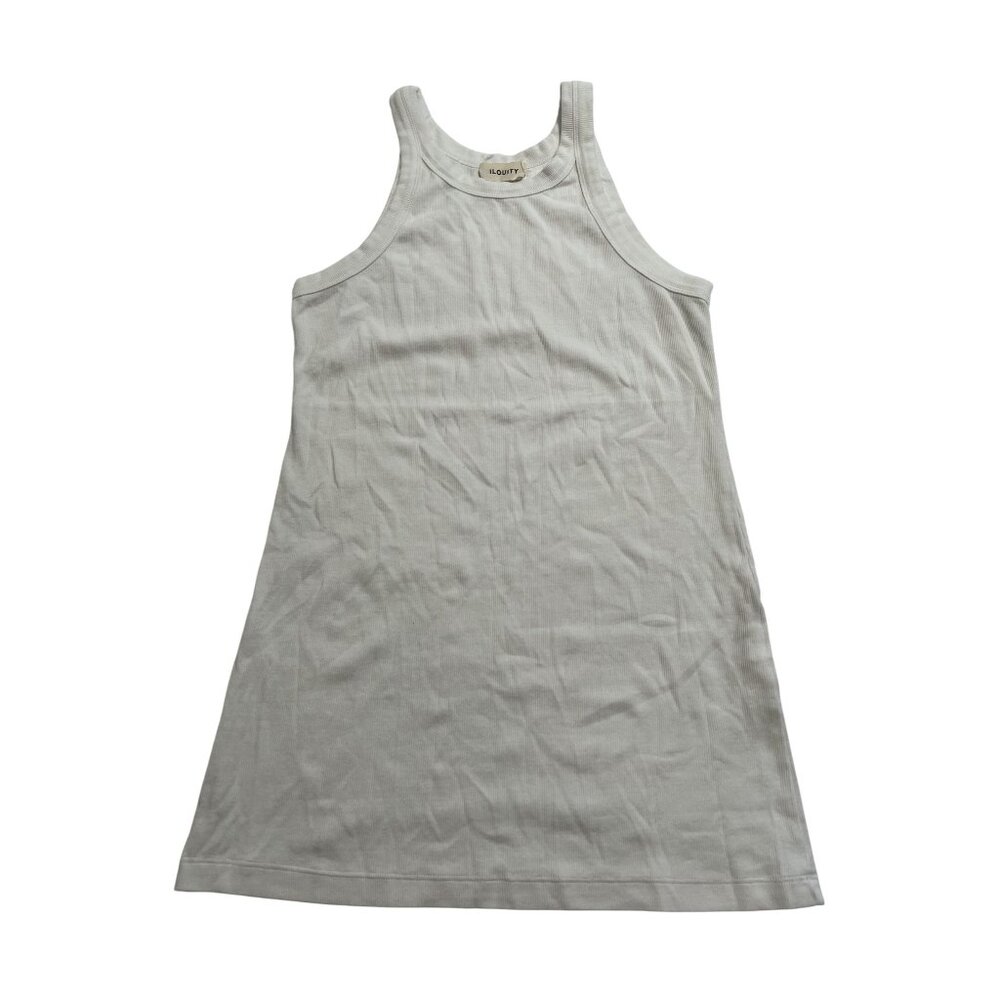ILOUITY Ribbed Pregnancy Tank in White